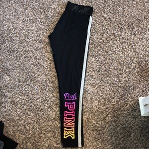Black VS PINK Leggings with colorful logo